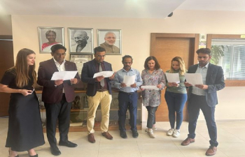 As part of #SwachhtaHiSeva Campaign 2024, Chargé d’Affaires ad interim Mr. Chander Mohan administered the #SwachhtaPledge to Embassy officials. 