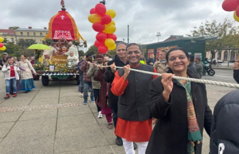 Ambassador Arun Goel participated at the 9th Traditional Indian Chariot Festival 'Rathayatra' organized by ISKCON Zagreb on the 5th of October, 2024.