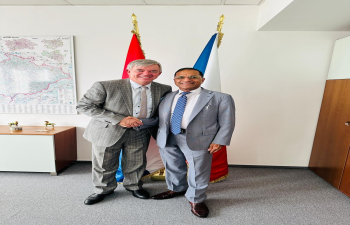 Ambassador Arun Goel was received by the Czech Ambassador H.E. Mr. Milan Hovorka, on 8 October. Both officials discussed various topics, including the current economic outlook & global scenario. Ambassador Hovorka, who is also a Friend of India, highlighted glimpses of his tenure as the Ambassador of the Czech Republic to India from 2016 to 2021. 