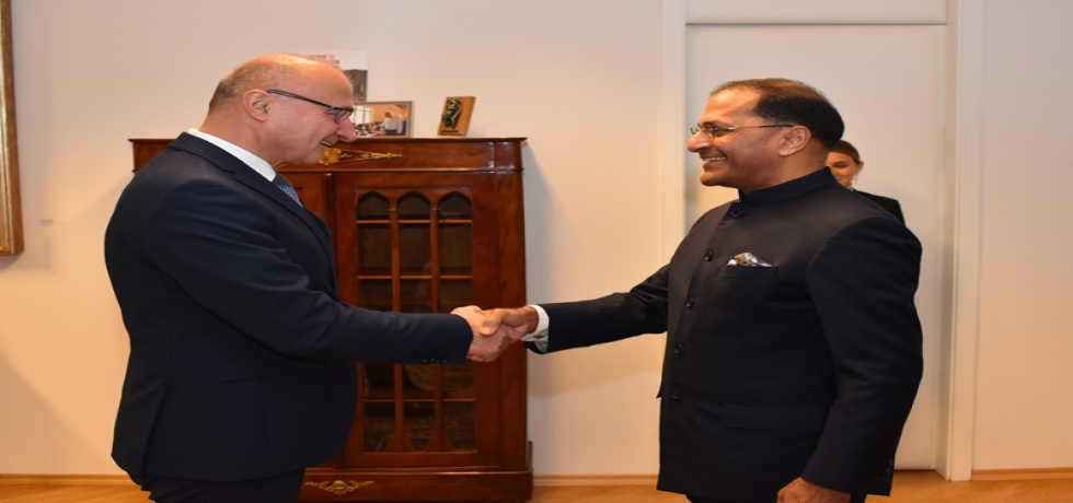 Ambassador Arun Goel courtesy call on the Minister of Foreign and European Affairs of Croatia, H.E. Mr. Gordan Grlic Radman, on November 11, 2024