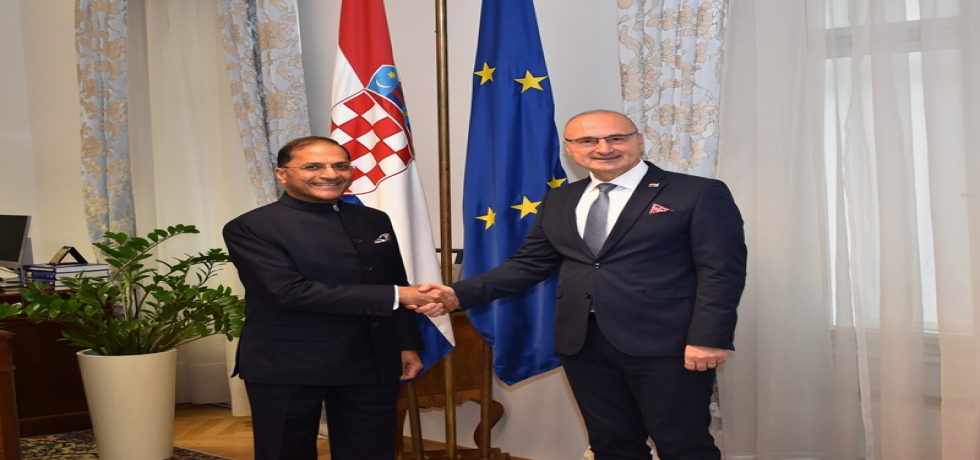 Ambassador Arun Goel courtesy call on the Minister of Foreign and European Affairs of Croatia, H.E. Mr. Gordan Grlic Radman, on November 11, 2024