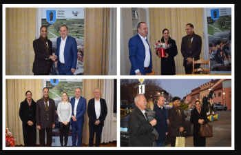 Ambassador Arun Goel was welcomed by the Mayor of Marija Bistrica Municipality Josip Milički, the Director of the Marija Bistrica Municipality Tourist Board Marija Klenkar, and the President of the Committee for Coordination of Committees at the Municipal Council of Marija Bistrica Municipality Veljko Mahmet.