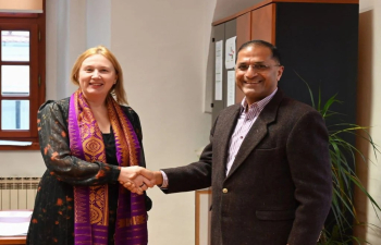 During Ambassador Arun Goel's visit to Varaždin, he also  the Faculty of Organization and Informatics, one of the leading educational institutions in Croatia, and a meeting was held with the Dean of the Faculty, Prof. Dr. Sc. Marina Klačmer Čalopa , the Vice-Dean for Science, Projects and International Cooperation, Assoc. Prof. Dr. Sc. Martina Tomičić Furjan, and the Head of the International Cooperation Office, Izabela Oletić Tušek, to discuss the possibilities and expansion of cooperation between the Faculty of Organization and Informatics and the Indian Embassy in Croatia. The meeting discussed the possibilities of joining other Indian universities and initiating new forms of cooperation, emphasizing the great interest of Indian students in Croatia, according to the ambassador. The ambassador offered support in these steps and suggested the inclusion of FOI employees in specialized programs in India, which would enable them to gain valuable knowledge and experience 