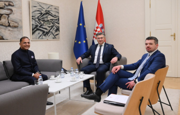 Prime Minister of Croatia H.E. Mr. Andrej Plenković received the Ambassador of India to Croatia, H.E. Mr. Arun Goel, on the 17th of January 2025,  During the meeting were exchanged the common intention to further strengthen bilateral relations between Croatia and India, especially in economic cooperation and cultural exchange.